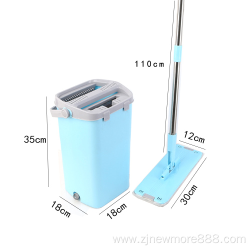 Microfiber Mop Free Hand Washing Flat Bucket Set